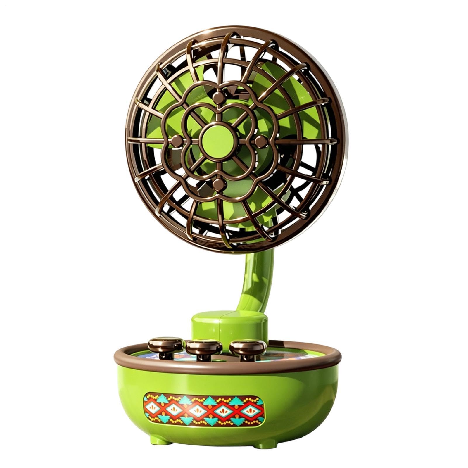 Ventilatore Da Scrivania Angolo Regolabile Ricaricabile Raffreddamento | Ventilatore Da Comodino Retrò A Batteria per Casa Ufficio Viaggi Campeggio Crociera Spiaggia Vacanza