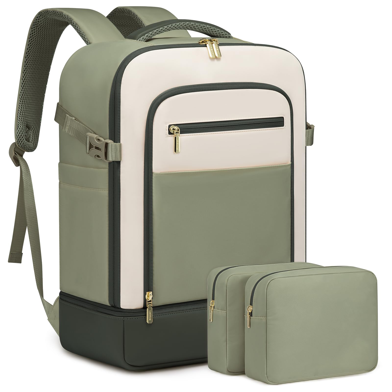 LOVEVOOK Sac à dos de voyage cabine avec compartiment à chaussures séparé, 40L pour femmes avec compartiment humide et sec, pour ordinateur portable de 17 pouces, bagage à main pour voyage.