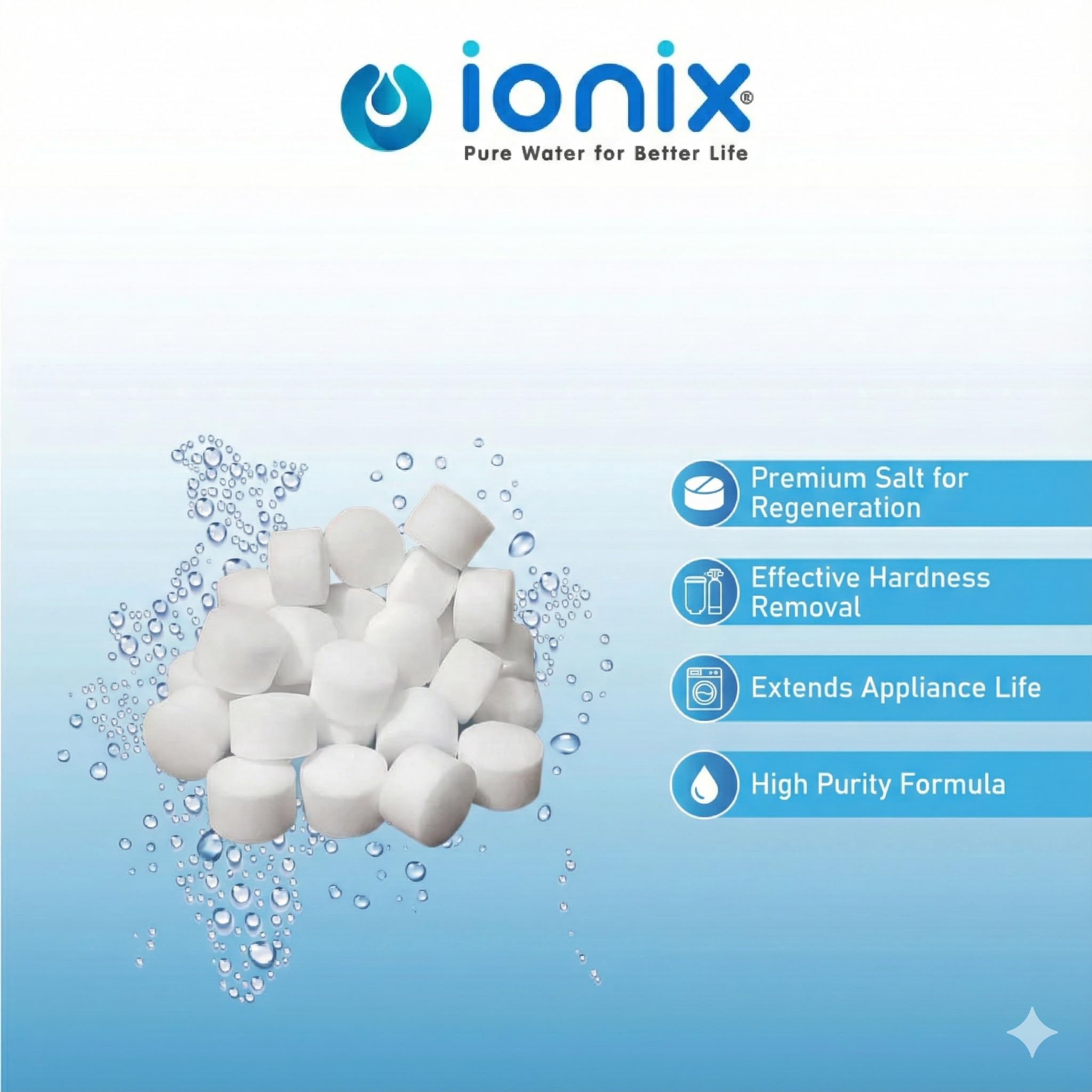 IONIX Water Softener Salt - 15kg | Pure Water -2