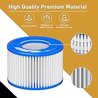 Vista 3 de Filtro de repuesto tipo para bañera de hidromasaje compatible con Lay-Z-Spa, Coleman SaluSpa 90352E 58323, bañera de hidromasaje inflable, filtro