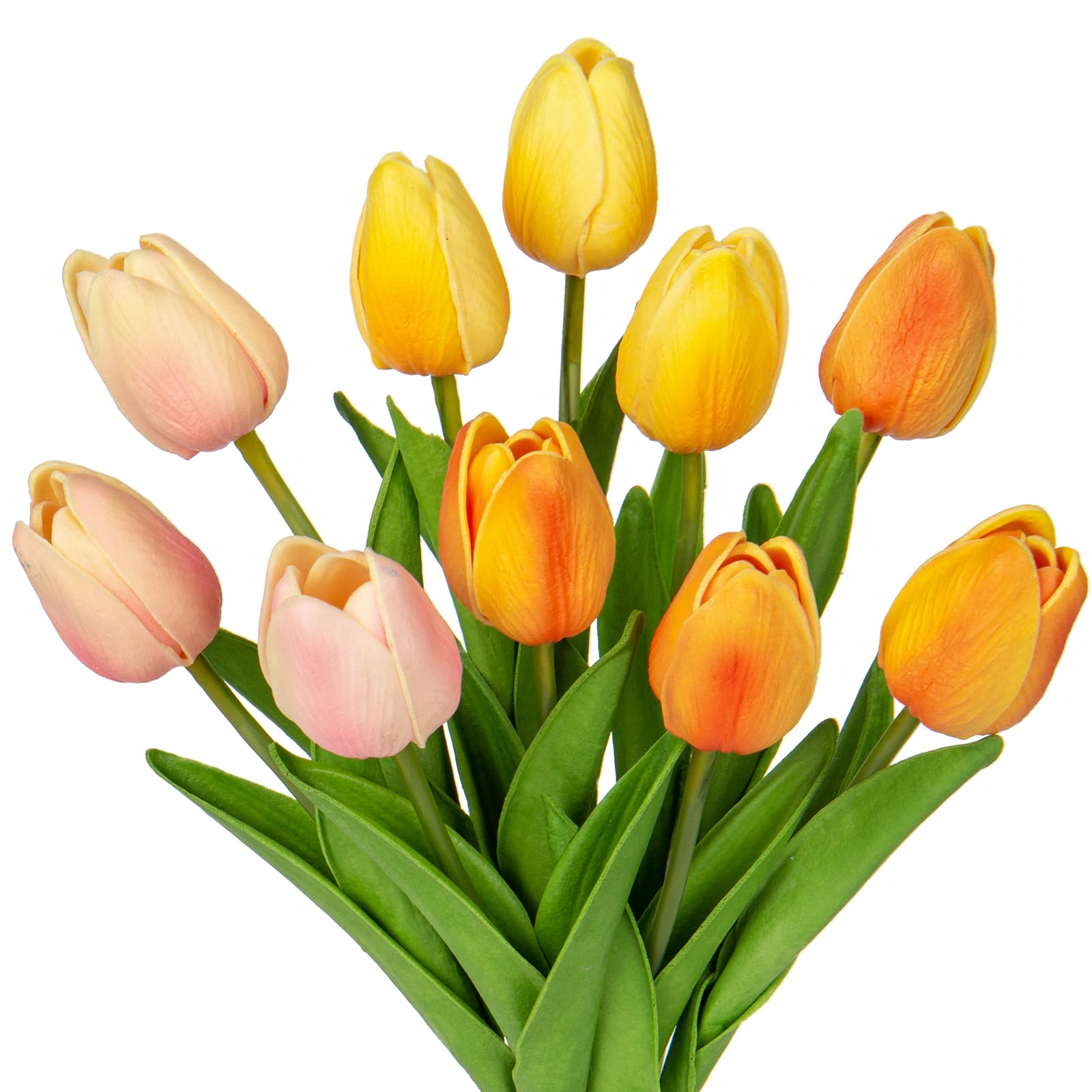 Photo 1 of DILATATA 10pcs Artificial Tulips Flowers, 13.5'' Mixcolor, Real Touch, Faux Tulips for Decoration, Home Wedding Bouquet