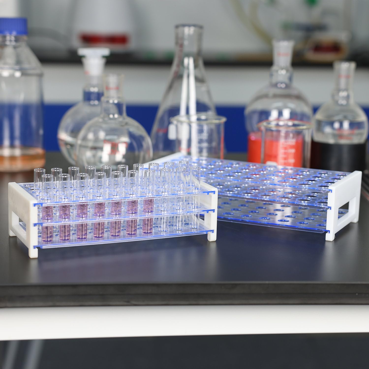 stonyLab Portaprovette in Plastica Blu Amovibile 3 Livelli 50-Posti 16mm