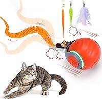 Vista 8 de BABORUI Paquete de 2 Pelotas de Juguete Interactivas para Gatos - Juguetes Interactivos Automáticos para Gatos de Interior con 3 Colas, 2