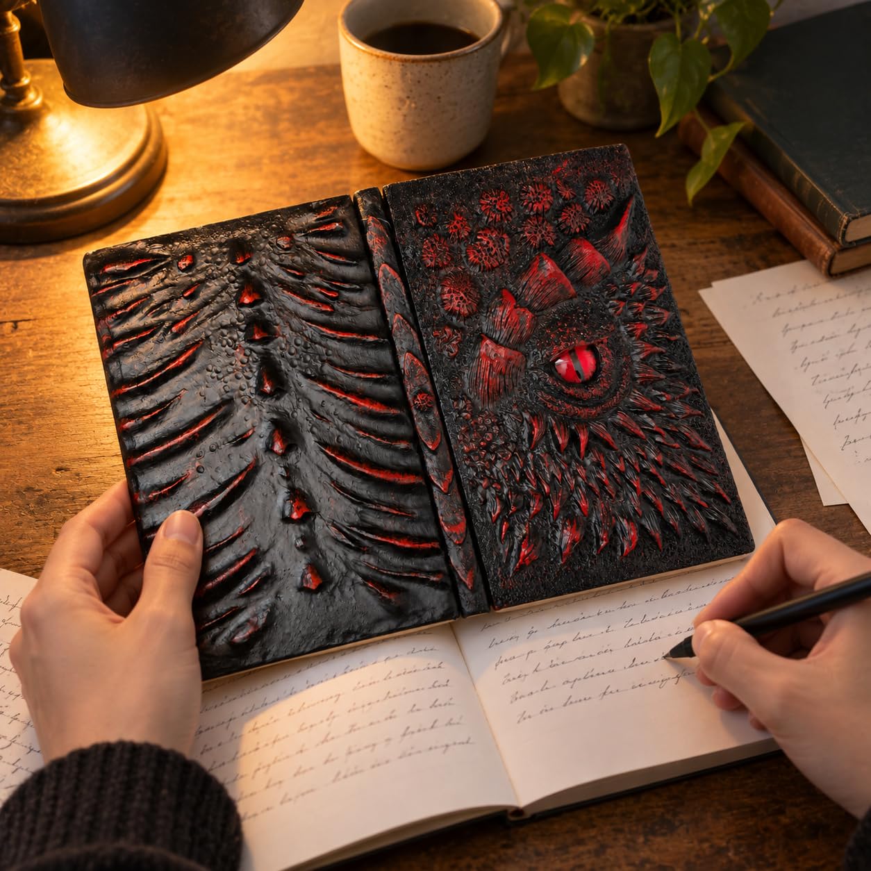 Quaderno con Drago, Notebook 3D, Rosso, 17,5 cm