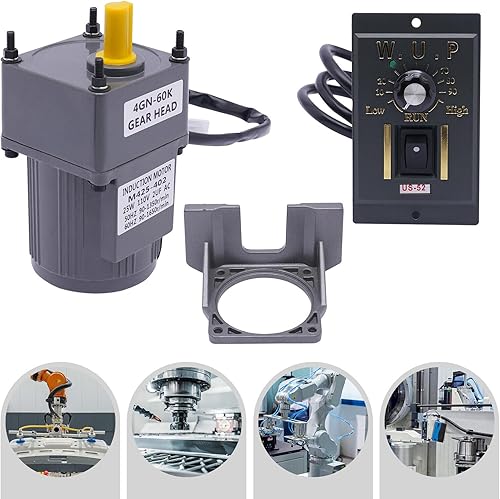 Miniatura 11 de Motor de engranajes eléctrico 120W DC 24V Reductor de engranajes helicoidal Caja de engranajes Motor eléctrico de engranajes RV 50K 35Nm Motor 120W