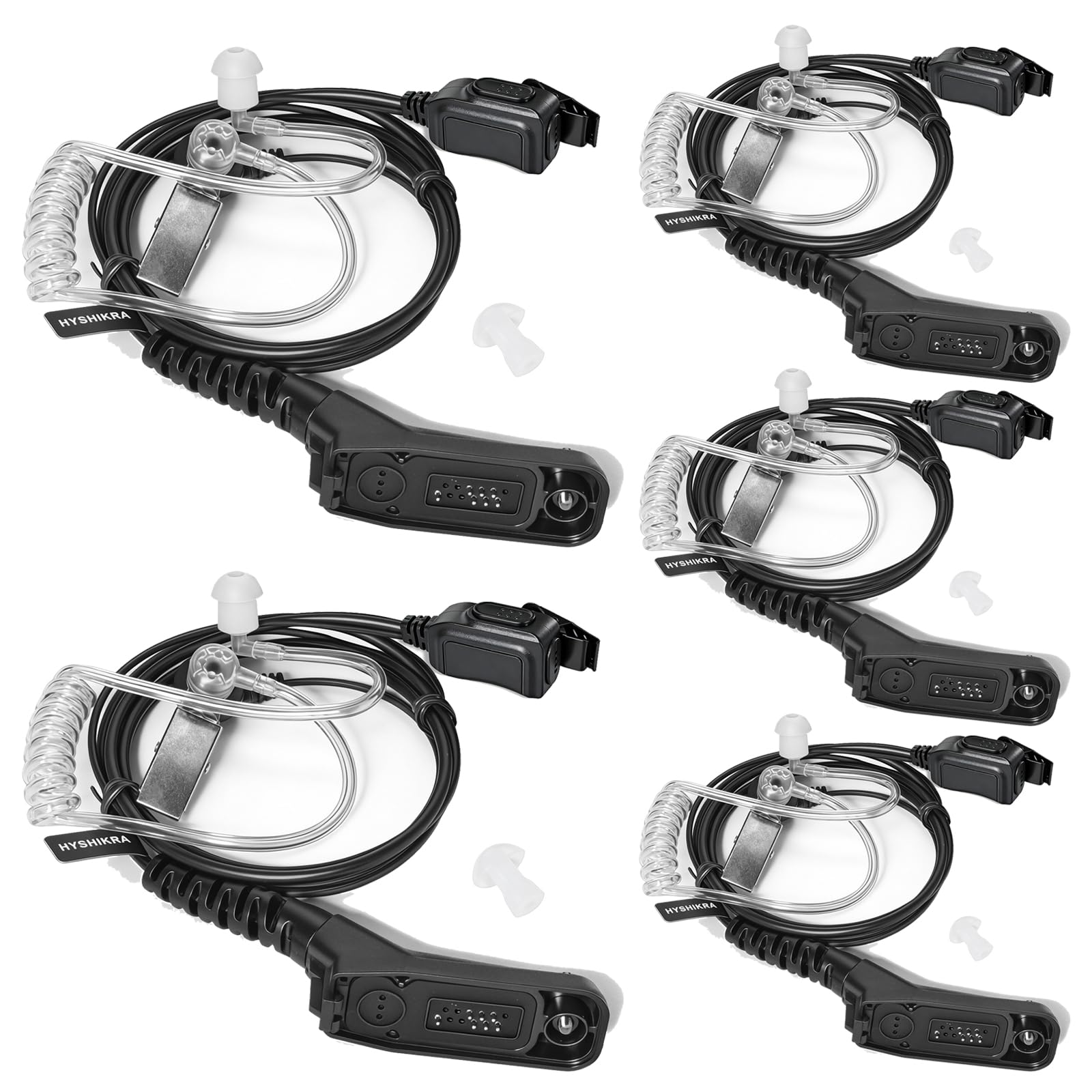 HYSHIKRA Earpiece with Mic Multi Pin Headset Compatible with Motorola DP3400 DP4400 DP4800 DGP4150 XiR-P8200 Xpr-6300 Two Way Radio (Transparent Tube, 1) — view 16