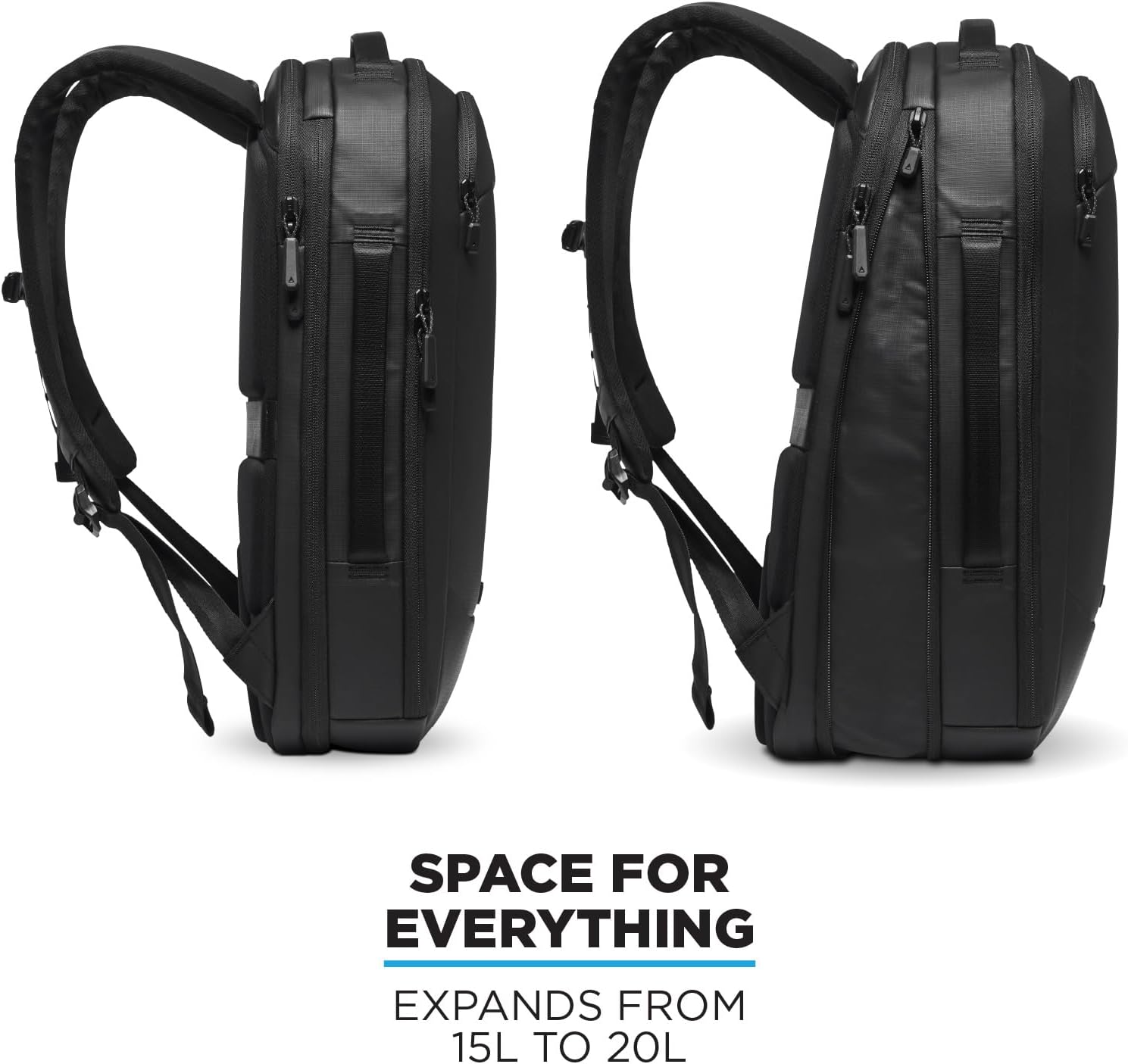 NOMATIC Navigator RS Pack 15L: 15L Premium Backpack w/ 6L Built-In Expansion - Water Resistant Anti Theft Backpack - Laptop Bag - Computer Backpack - Expandable Black Backpack