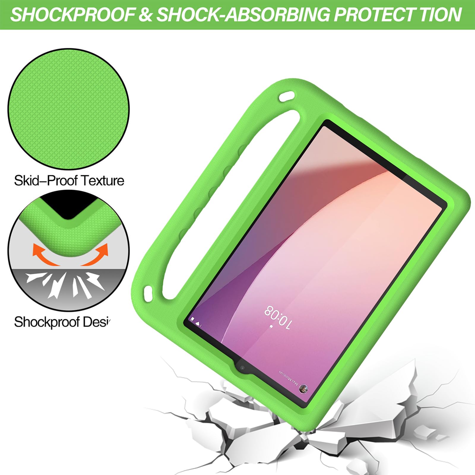 Silikon Hülle Für Lenovo Tab M8 4th Gen – Stoßfest, Mit Ständer, Für TB-300FU 8 Zoll Tablet 2023
