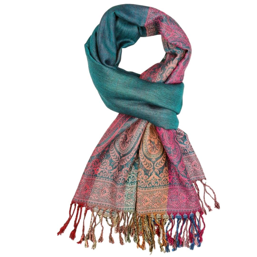 Purple Possum Women's Pink, Cerise, Fuchsia, Hot Pink Purple Possum® Scarf Green Pashmina Wrap Red Pink Orange Floral Shawl Oversized Scarf Flowers