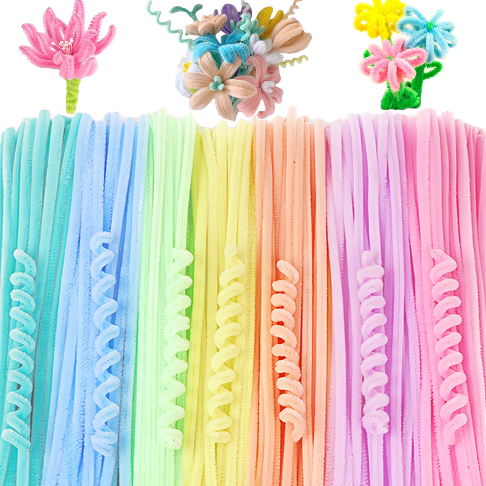 100 PCS Chenille Stems for Crafts, Craft Pipe Cleaners s, Thick Pipe Cleaners, Arts Crafts for DIY, Festive Days Decoratio, Craft Projects Creative (Macaron-Color)