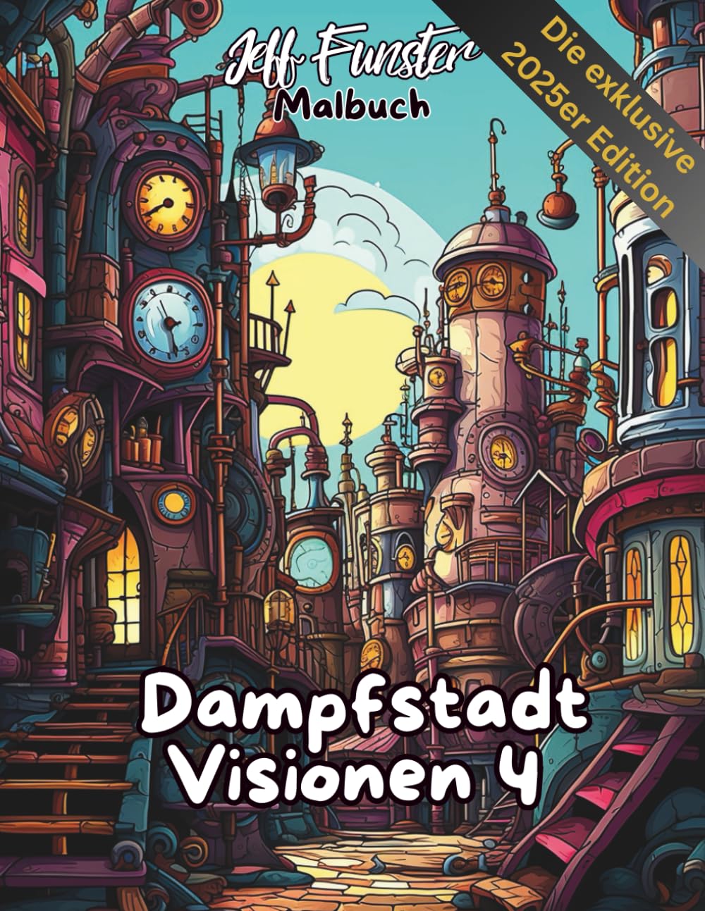 Dampfstadt Visionen 4: Fantastisches Malbuch im Steampunk-Stil
