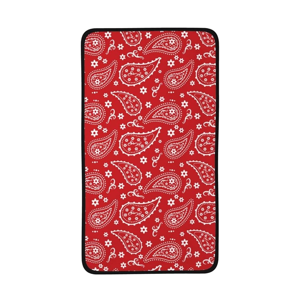 Amazon｜フェイスタオル ペイズリー柄 赤 ハンドタオル バス