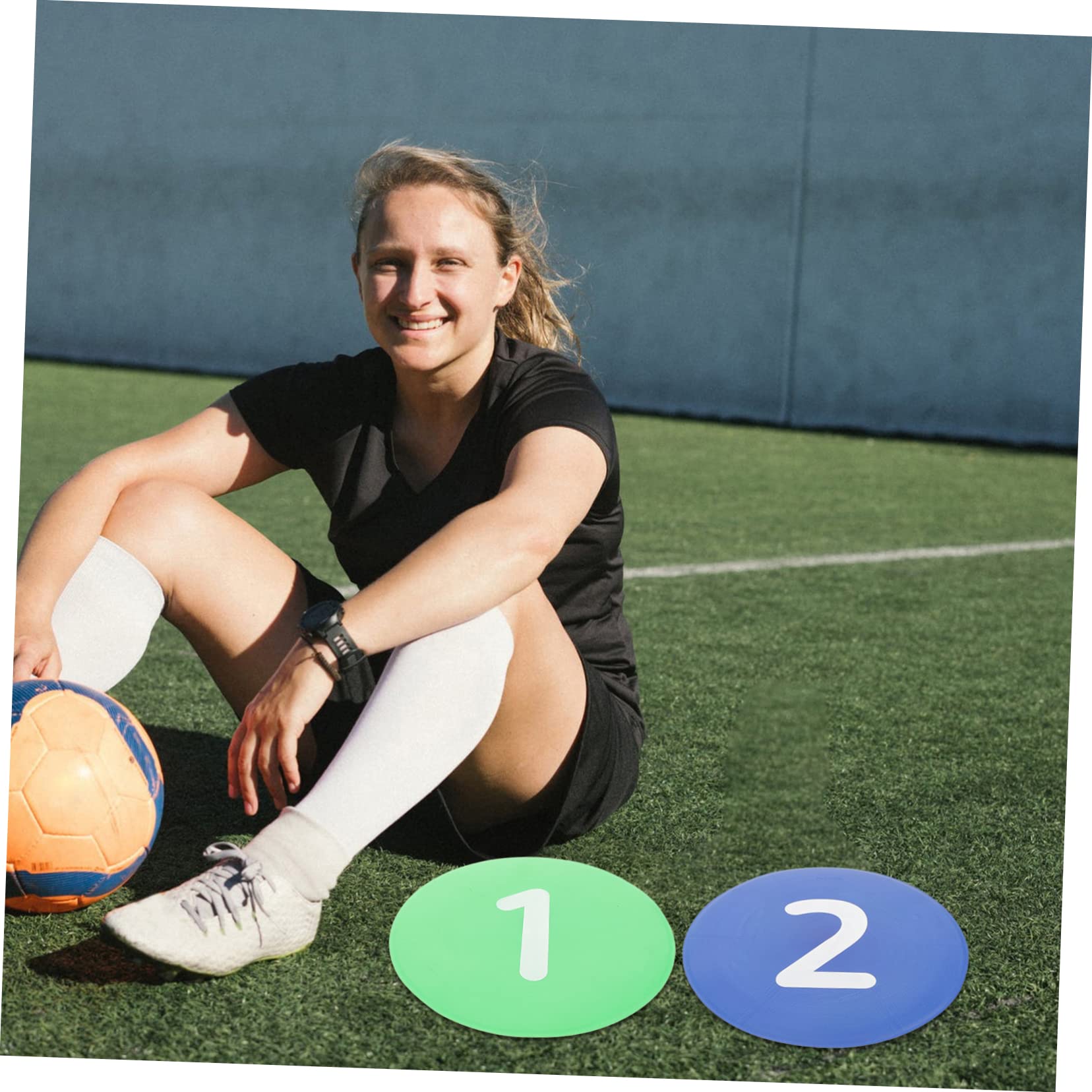 ibasenice 10pezzi Dischi Segnali Allenamento Calcio Numerati Antiscivolo per Agilità e Esercizi Multisport Resistente