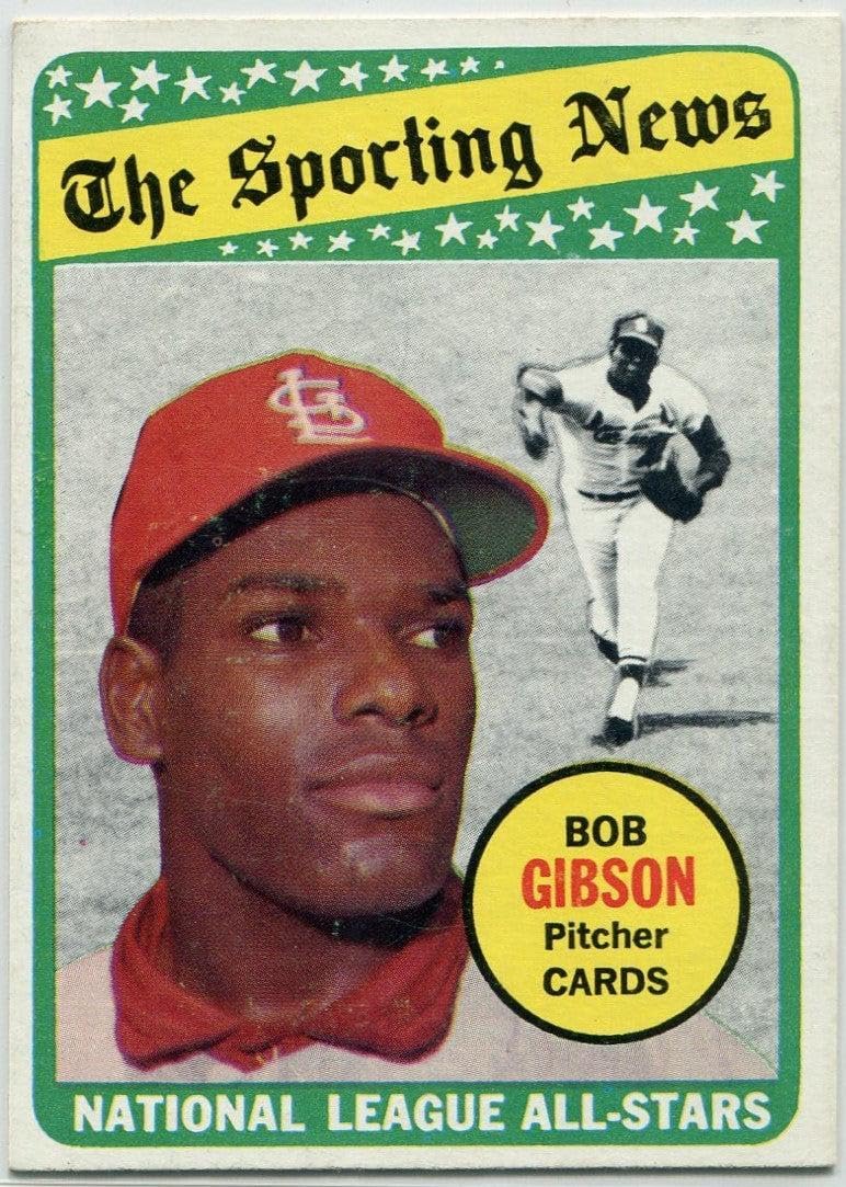 Bob Gibson 1969 Topps The Sporting News All-Stars Card #432 - Slabbed Baseball Cards