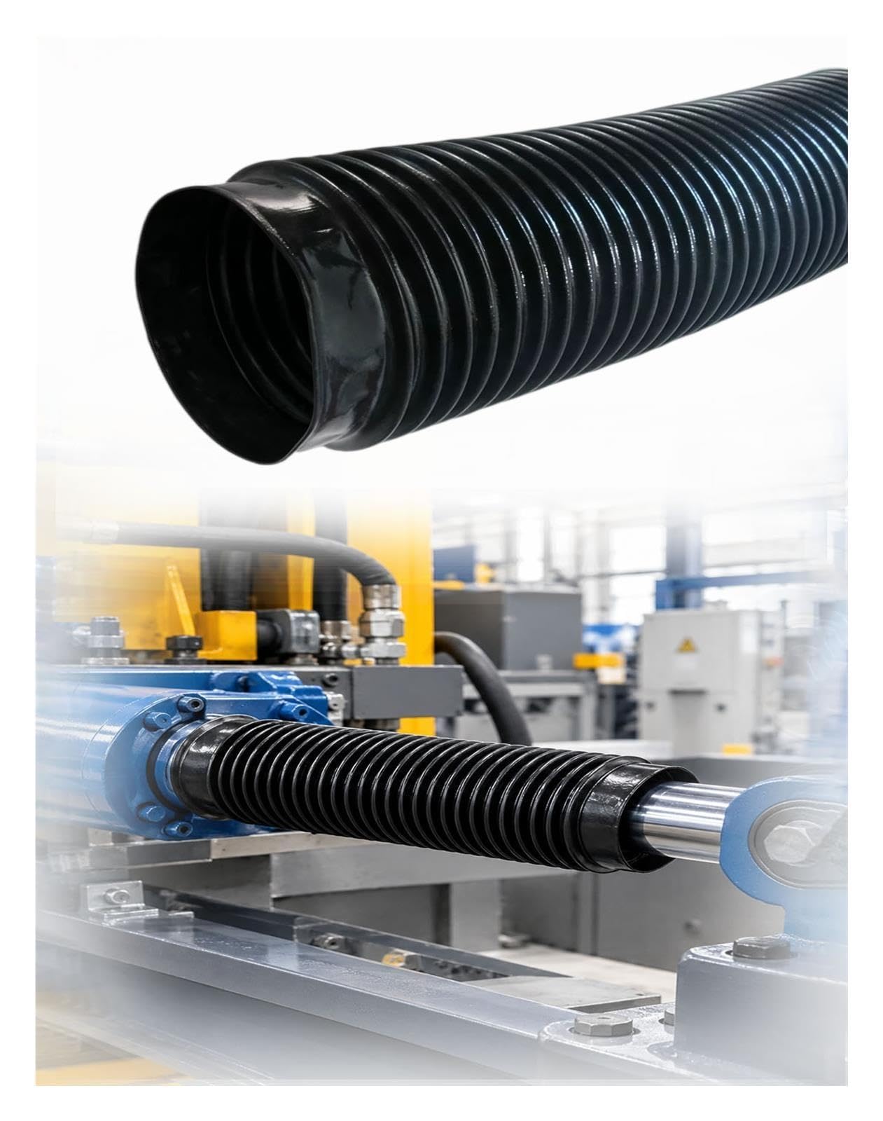 Soufflet Protection Vérin Hydraulique, Flexible Oil Resistant Rod Cover