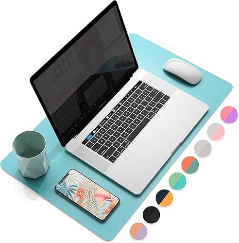 Miniatura 33 de YSAGi Almohadilla de Escritorio de Oficina, Tapete de Escritorio, 23.6" x 13.7" Ultra Delgada Impermeable de Cuero PU Secante de Escritorio