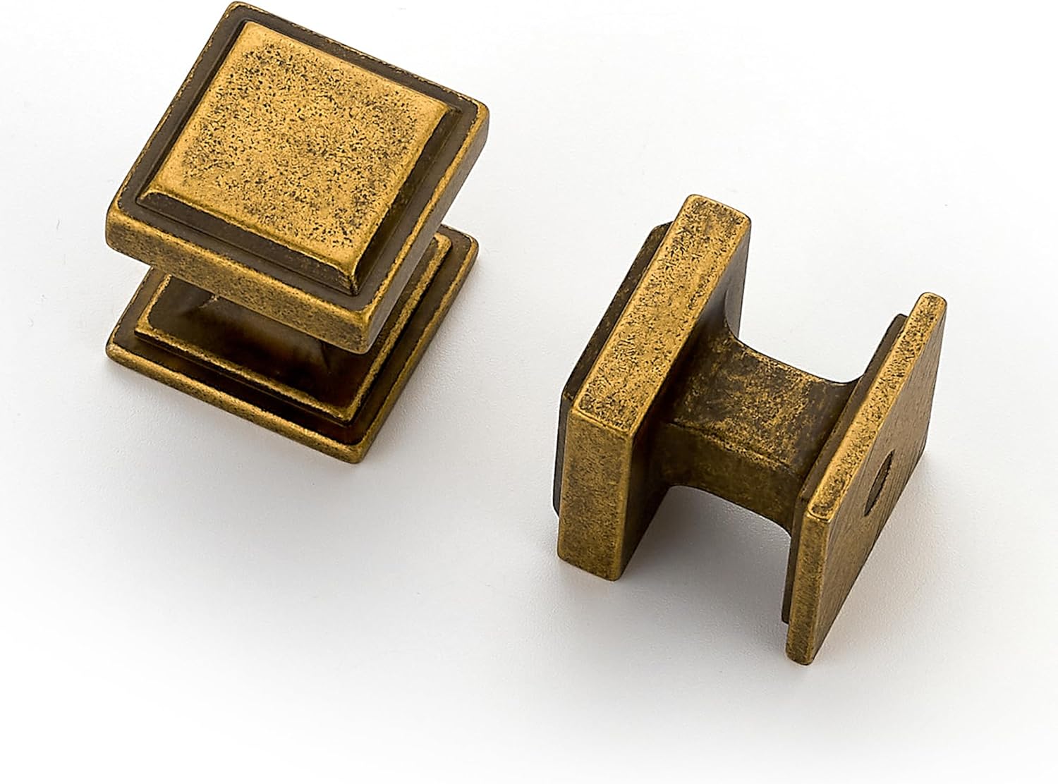 Ravinte 20 Pack Antique Brass Square Kitchen Cabinet Knobs,Zinc Solid Drawer Pulls,Farmouse Cabinet Handles for Cupboard, Closet, Dresser and Bathroom, Modern Cabinet Hardware for Cabinets