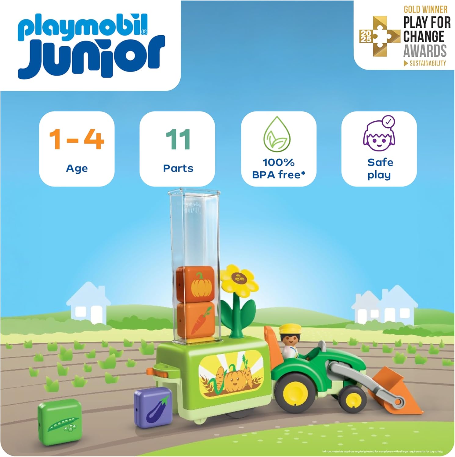 Playmobil Junior: Tractor with Load and Drop Planter