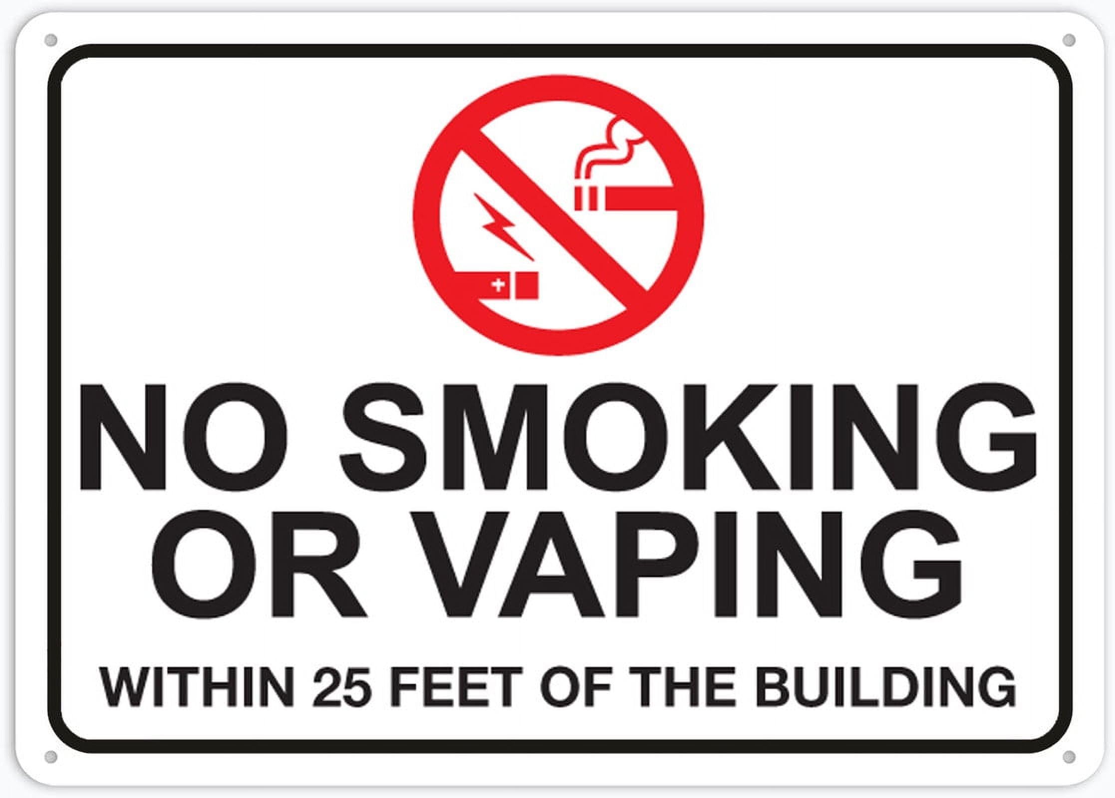 No Smoking & No Vaping Within This Area Sign for House, Door, Office & Business Yard - 12"x8" Rust-Free Metal Aluminum, Pre-Drilled Holes, Weatherproof