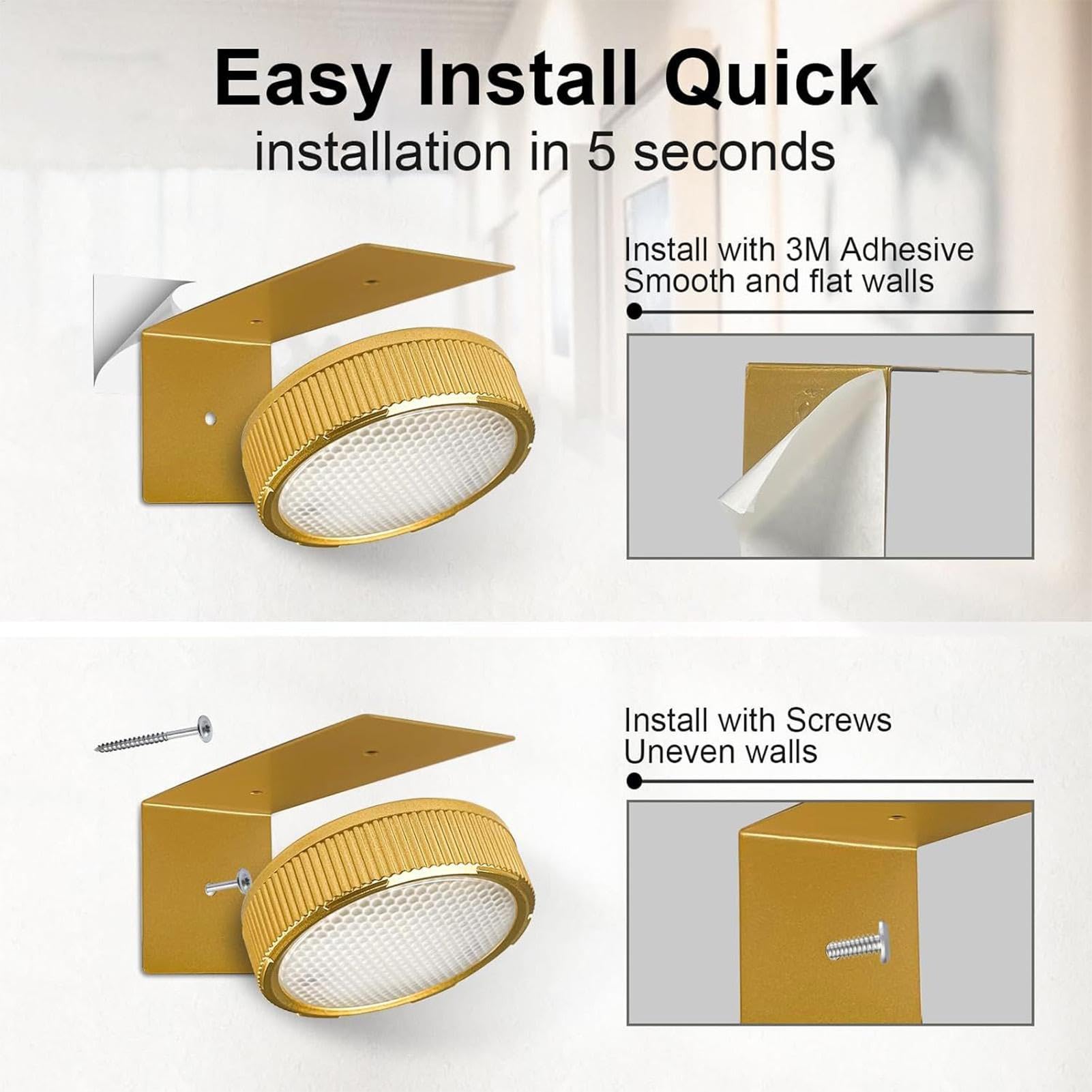 Confezione da 3 luci per quadri a batteria, luce magnetica wireless per pittura, con telecomando, decorazione per soggiorno, ad alta luminosità, per biblioteche e bar