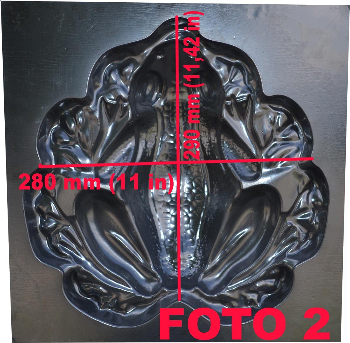 Concrete Mold Frog Gigant on Leaf Garden Accessories Stone ABC Plastic 1 pc (A05-Sm)