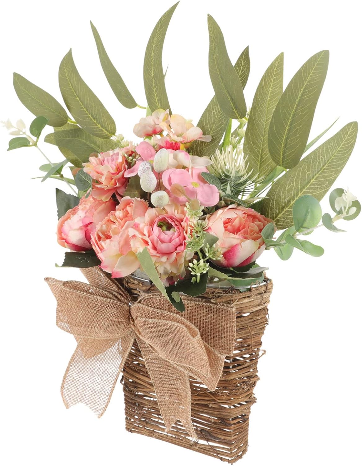 SEWACC Artificial Flower Basket Home Wall Decor Faux Flower