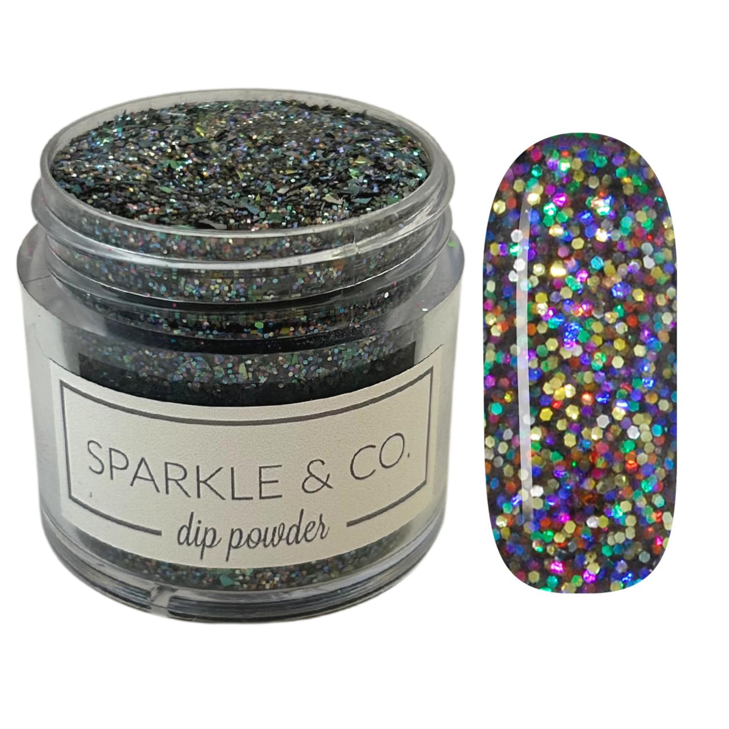 Sparkle & Co. Dip Powders – Secret Menu: SW Rainbow (Rainbow Multicolor Glitter) 1 Ounce Dipping Powder Jar For Manicure DIY Spring Shade, No Lamp Needed