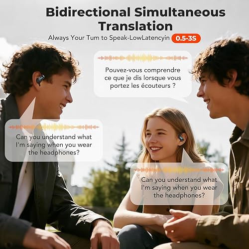 Miniatura 5 de ERAZER X8 - Auriculares de traducción en tiempo real - Auriculares de traductor de idiomas AI 135, Audifonos Traductores Inglés Inglés, dispositivo