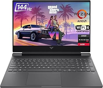 HP Victus 15 Gaming Laptop, 15.6" FHD 144Hz IPS AMD Ryzen 5 7535HS, 16GB DDR5 RAM, 512GB PCle SSD, Radeon RX 6550M 4GB Beat RTX3050 Backlit KB, Wi-Fi 6, Webcam, Ethernet, Win 11 Home