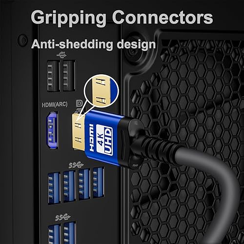 Miniatura 2 de Cable HDMI 18 Gbps de 30 pies con conectores de agarre, cable Ethernet 2.0 flexible de ultra alta velocidad 4K, compatible con 4K@60Hz 4:4:4 HDR,