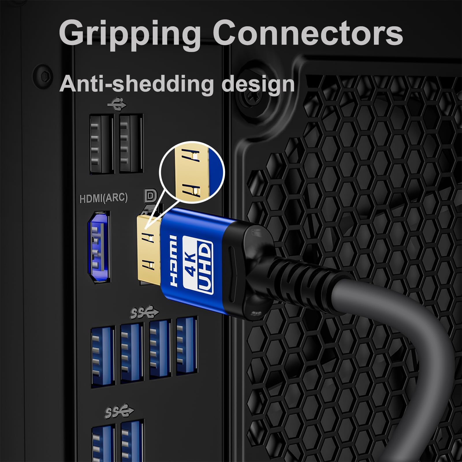 18Gbps Cavo HDMI 25 metri con connettori di presa, 4K Alta Velocità Ethernet 2.0 Cavo Flessibile, Supporto 4K@60Hz HDR,HDCP2.2,ARC,3D,CEC, per HDTV/PS4/3/Xbox/Monitor/Proiettore ecc