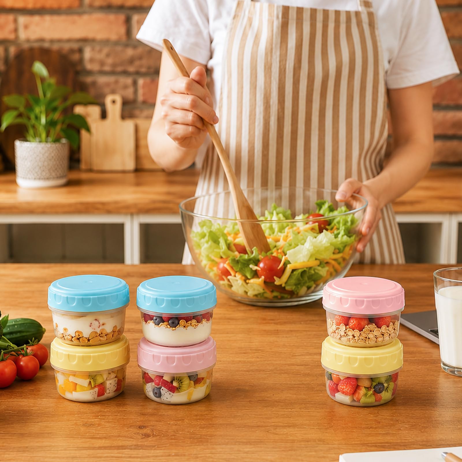 Yukaiwn Kleine Dosen mit Deckel Plastik, 12 Stück Kleine Plastikdosen mit Deckel, 77ml Auslaufsichere Vorratsdosen BPA-frei Mini Frischhaltedosen stapelbar & wiederverwendbar für Snacks Saucen Küche, Haushalt & Wohnen