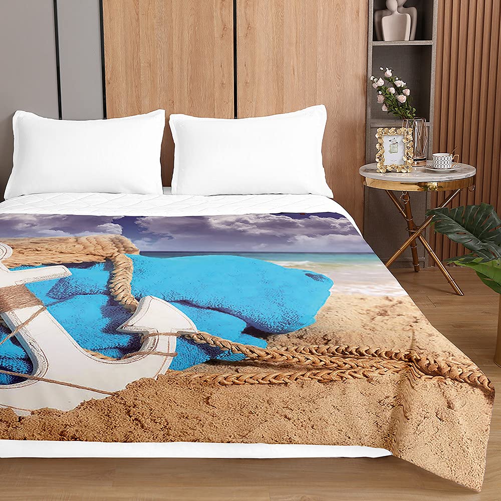 Chickwing Couvre Lit Matelassée, 3D Rose Fleur Imprimé Réversible Doux Microfiber Couvre-lit Couverture De Lit Jeté De Lit Dessus De Lit Courtepointe (Rose Grise,230x260cm