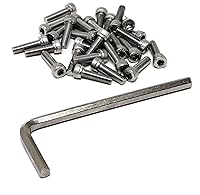 Vista 262 de iexcell 25 piezas M4 x 60/65/70/75/3.150 in paso de rosca 0.028 in acero inoxidable 304 cabeza hexagonal Tornillos Tornillos surtido Kit