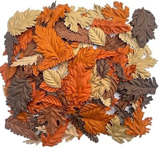 100 pcs Mulberry Paper Leaves DIY Craft Scrapbooking Wedding DIY Craft Supplies Card Mixed Leaves (Mixed Brown Tone)