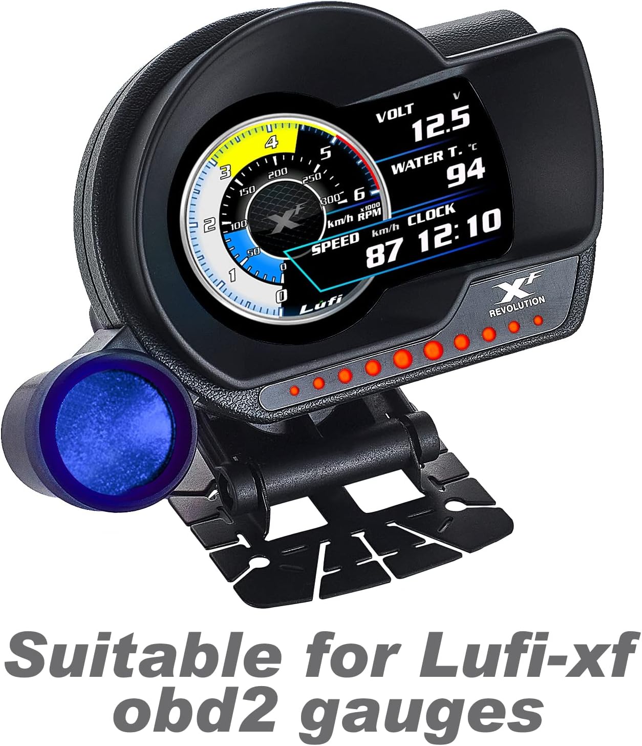 Lufi Shift Light (RED Light), Alarm Light Accessory Xf Obd2 Gauge X1 Gauges Display, Double Sided Tape Fix