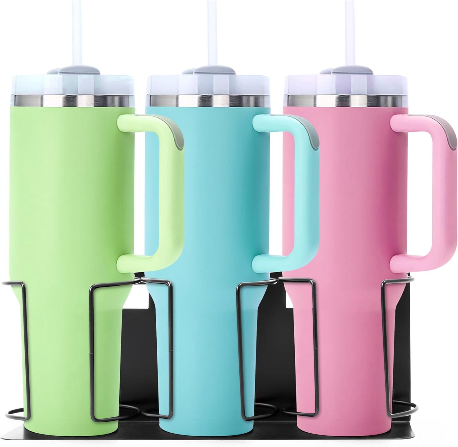 Magnetic Stanley Cup Holder for Fridge - 2 Packs Water Bottle Organizer for Stanley 30&40 oz Tumbler Stanley Cup Accessories for Kitchen Refrigerator Cabinet Metal Surface