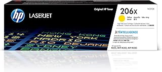 HP 206X Yellow High-Yield Toner Cartridge | Works with Color LaserJet Pro M255, MFP M282, M283 Series | W2112X