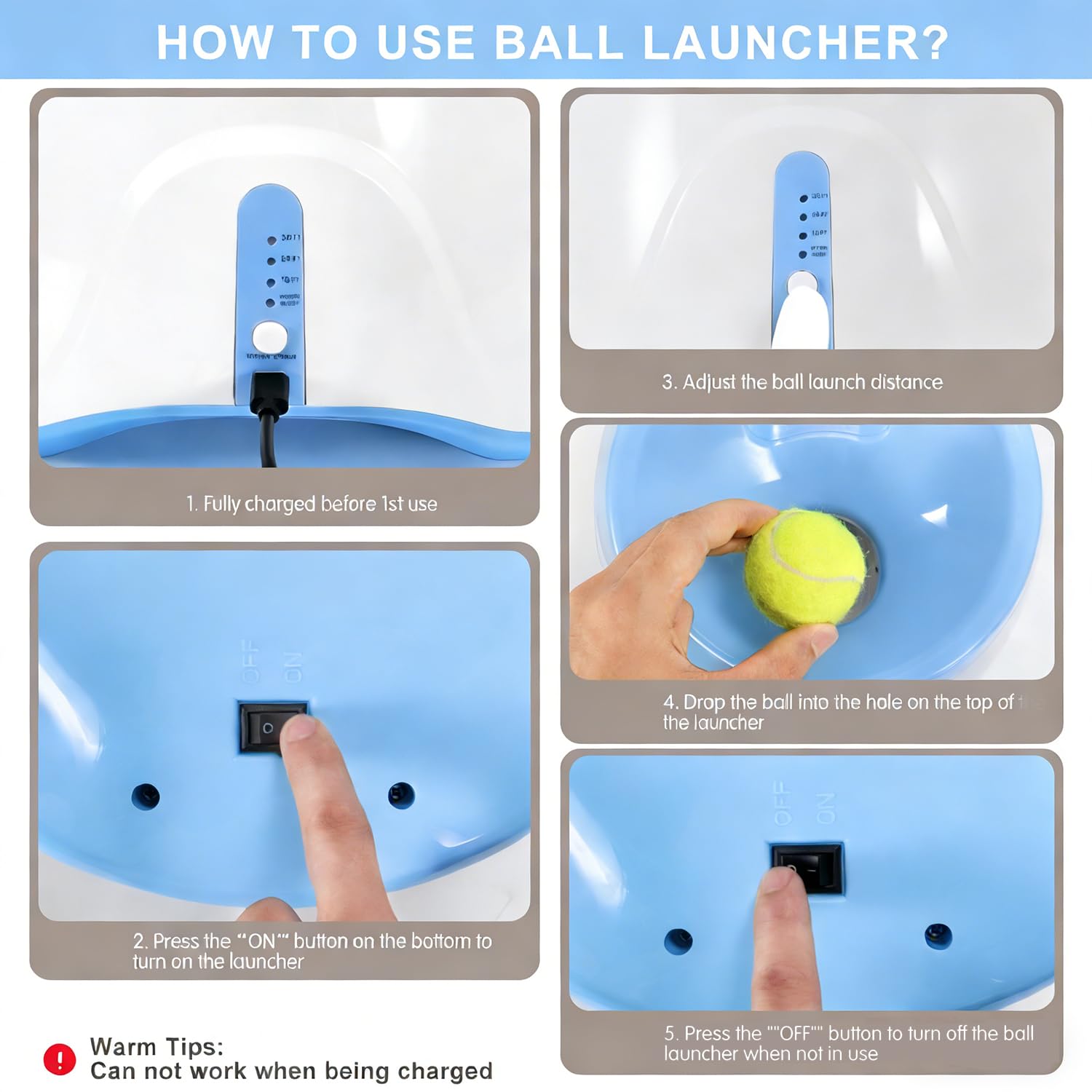 Lanzador de pelotas para perros con 12 pelotas de tenis, lanzador automático de pelotas de perro para interiores y exteriores, 3 distancias ajustables de 10 a 30 pies, máquina interactiva de
