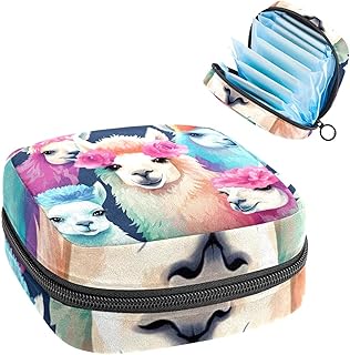 Alpaca Menstrual Pad Purse for School, Tampons Collect Pouch for Women Girls, Soft Sanitary Napkin Disposal Bags