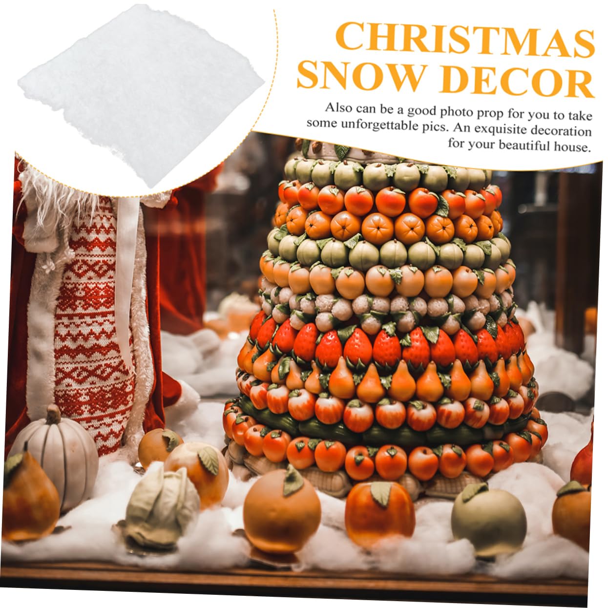 PRETYZOOM 1sheet Artificial Snow Blanket for Christmas Decor White Cotton Carpet for Party Layouts Versatile Xmas Scene Snow Carpet for Holiday Decorations and Crafts