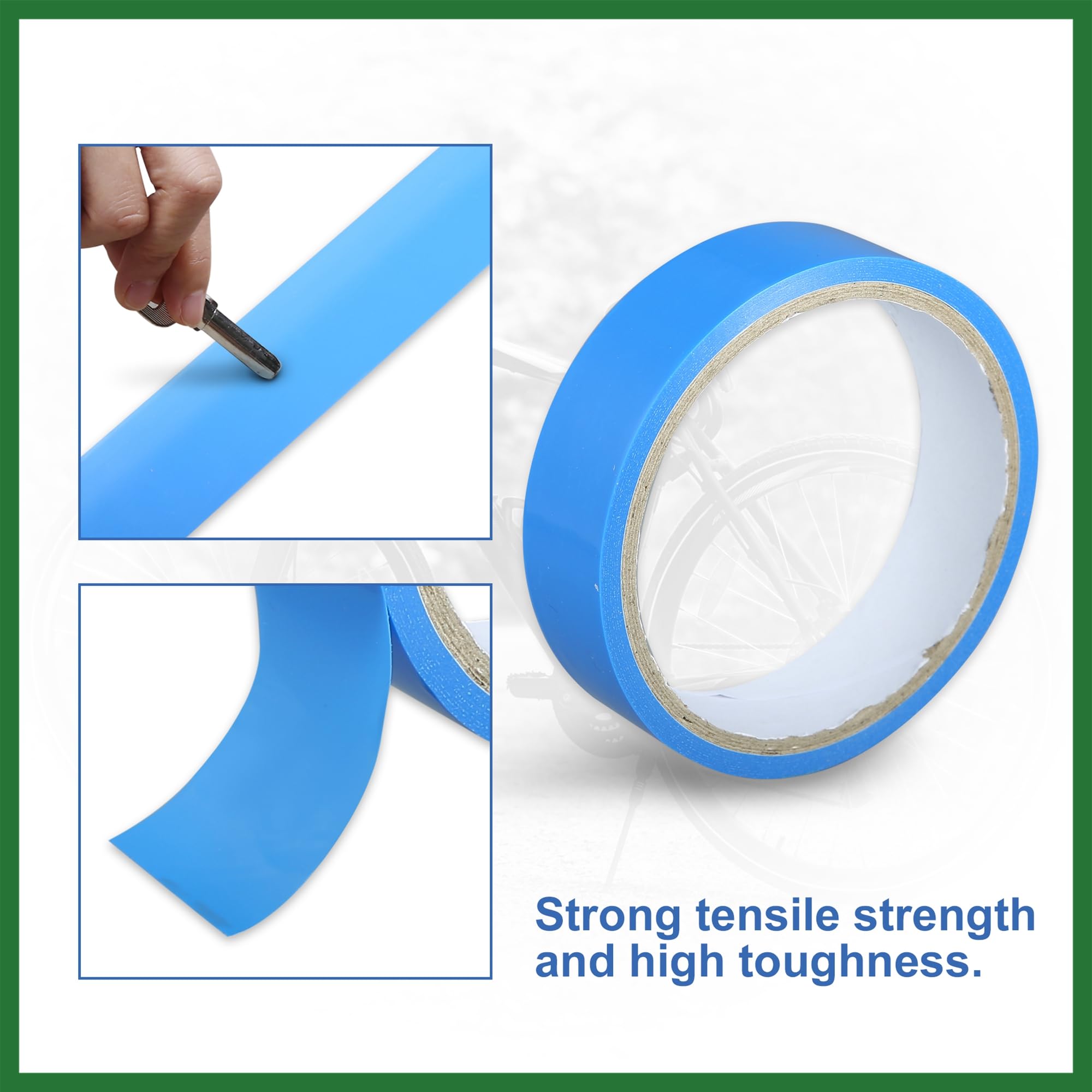 Motoforti Width 21mm Length 10m Tubeless Rim Tape Bike Rim Strip Tape Blue Long-lasting - Image 4