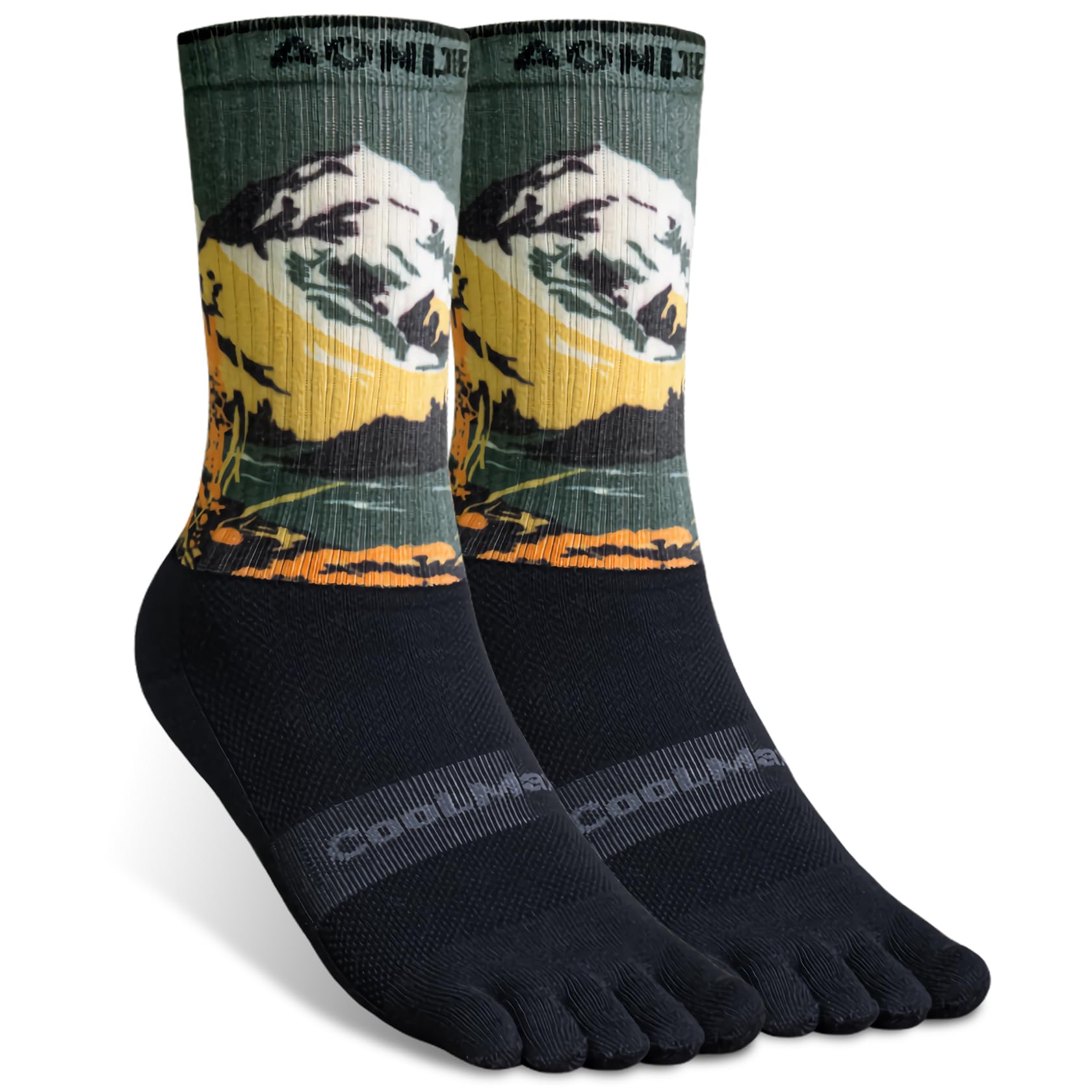AONIJIE Toe Socks for Men and Women Athletic Hiking Coolmax Socks with toes - Soft Comfortable and Moisture Wicking