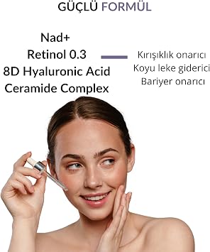 Retinol Serum Onarıcı 0.3 30 ml (NAD+ 8D Hyalüronik Asit, Ceramide Complex)