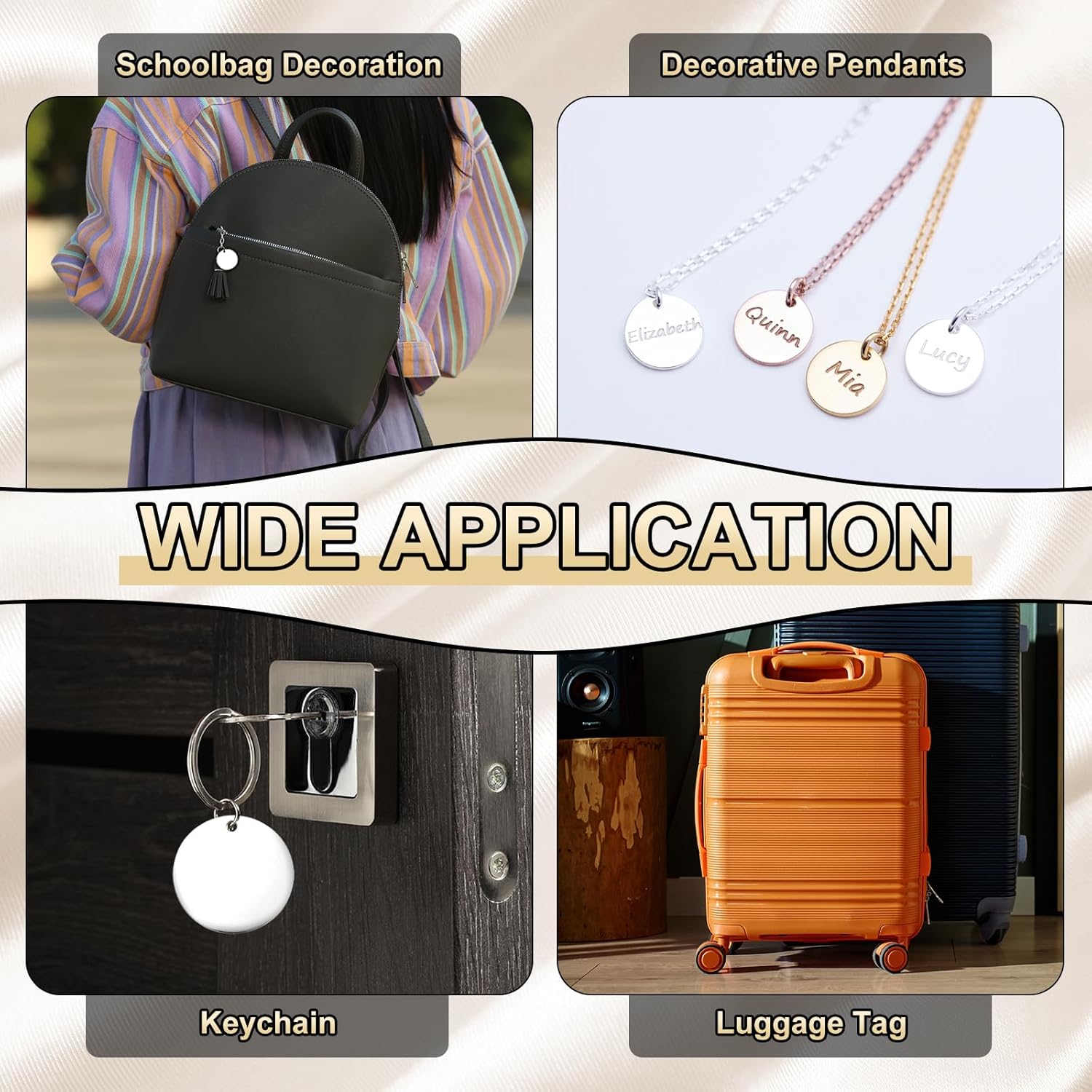 HARFINGTON 10 Pcs Round Blank Stamping Tag 30mm Stainless Steel Circle Polished Blanks Tag Pendants with Hole for Bracelet Crafts Labeling Making, Silver - Image 7