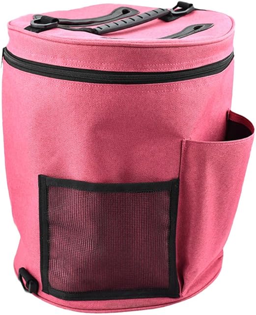 Healifty Knitting Yarn Bag Crochet Hook Bag Wool Yarn Organiser Case Wool Skeins Yarn Ball Holder (Pink)