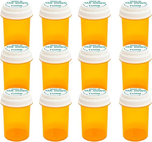 Miniatura 8 de Frascos reversibles con pestaña para el pulgar con receta médica, botellas de píldoras con tapa resistente a los niños, botellas vacías para