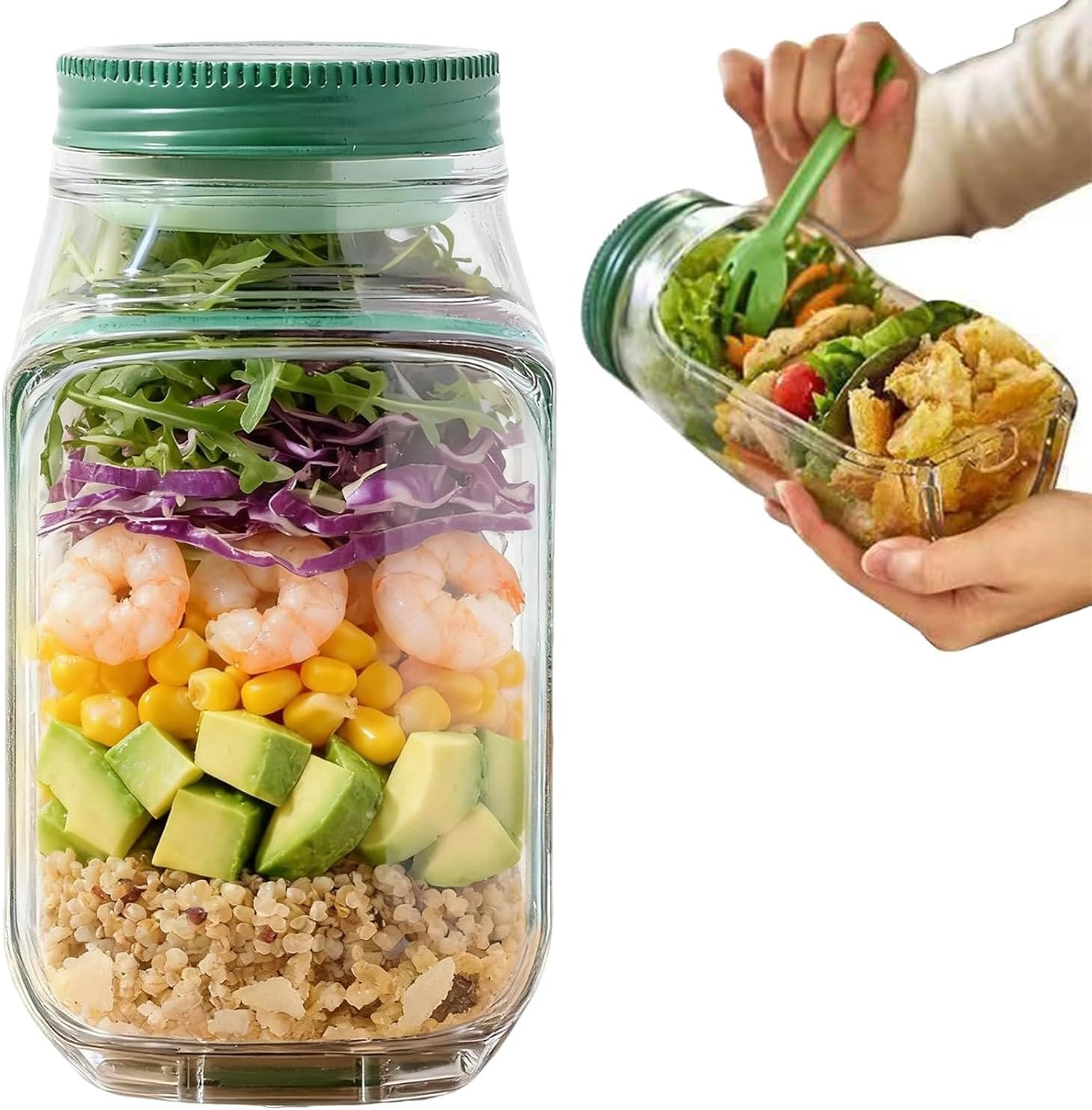 The Original Salad Pod, Portable Salad Container, With Leakproof Dressing Compartment, Suitable for Home, Outdoor, Travel Meal Preparation,1PCS