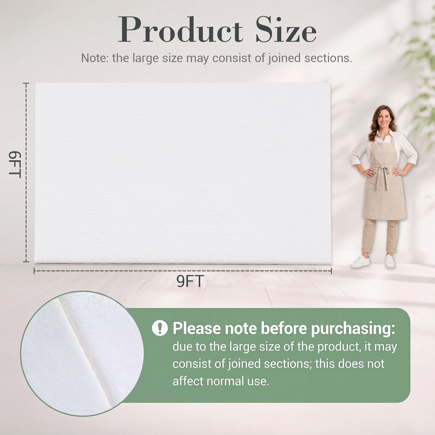 Nuanchu 9' x 6' Memory Foam Rug Pad, 7/16" Thick Water Resistant Protective Cushioned Rug Pad for All Floors and Finishes