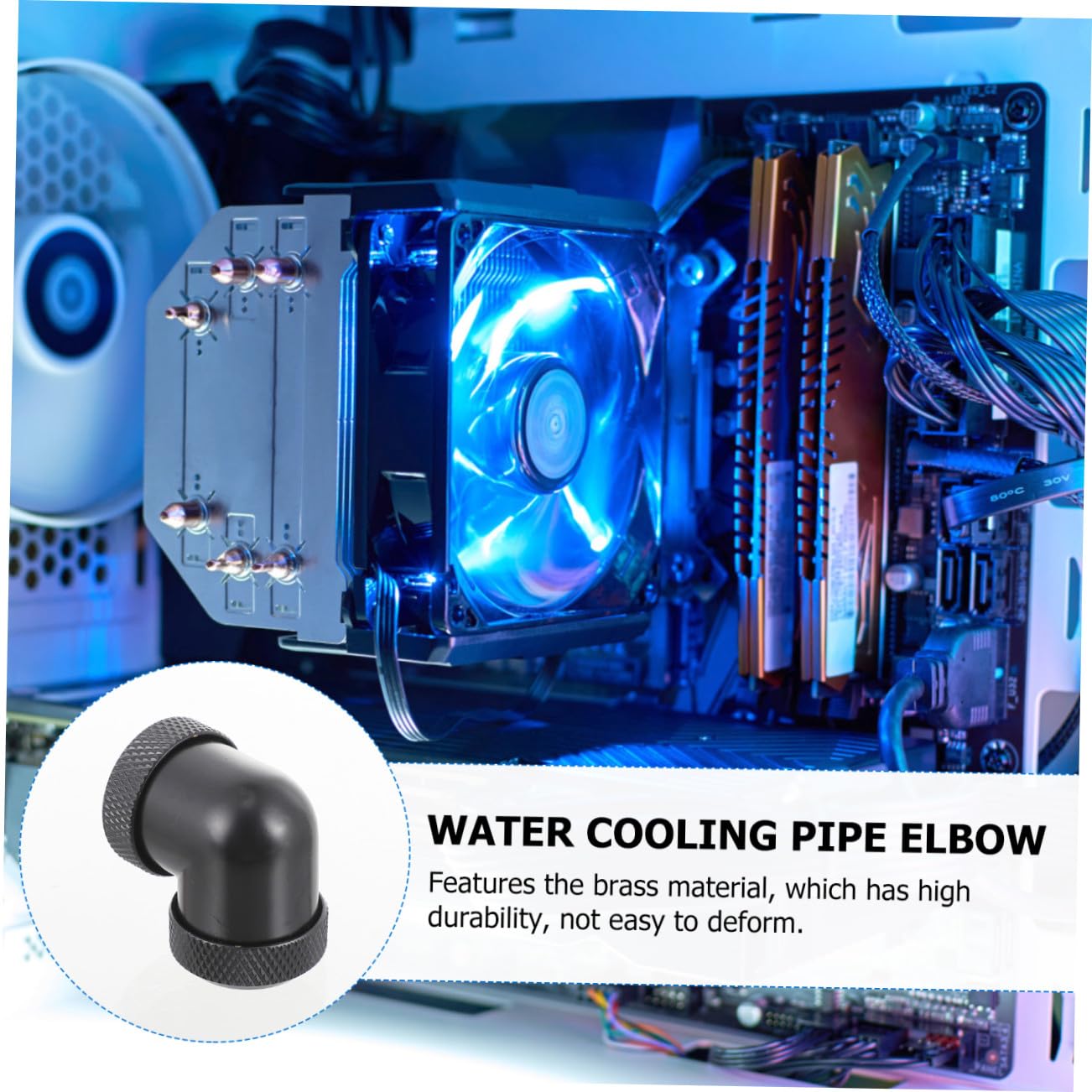 NUOBESTY 2Pcs Water Cooling Fittings for Computer Liquid Cooling Tubing Compatible with Id Od Tubes Durable Connector for Efficient Cooling